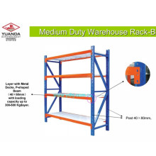 Rack de aço para armazenamento de armazenamento de serviço médio com viga